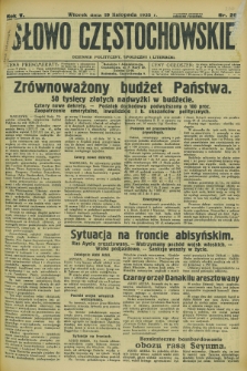 Słowo Częstochowskie : dziennik polityczny, społeczny i literacki. R.5, nr 266 (19 listopada 1935)