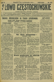 Słowo Częstochowskie : dziennik polityczny, społeczny i literacki. R.5, nr 271 (24 listopada 1935)