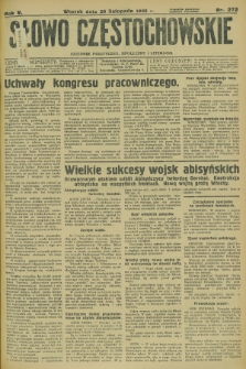 Słowo Częstochowskie : dziennik polityczny, społeczny i literacki. R.5, nr 272 (26 listopada 1935)