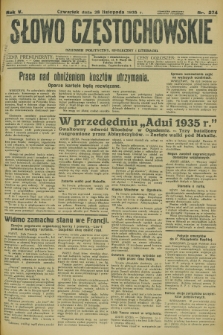 Słowo Częstochowskie : dziennik polityczny, społeczny i literacki. R.5, nr 274 (28 listopada 1935)
