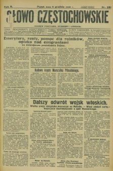 Słowo Częstochowskie : dziennik polityczny, społeczny i literacki. R.5, nr 281 (6 grudnia 1935)