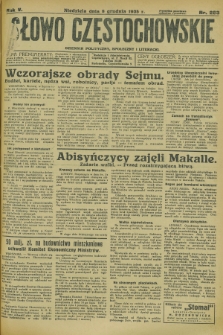 Słowo Częstochowskie : dziennik polityczny, społeczny i literacki. R.5, nr 283 (8 grudnia 1935)