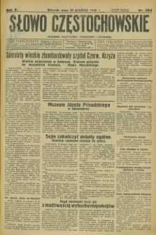 Słowo Częstochowskie : dziennik polityczny, społeczny i literacki. R.5, nr 284 (10 grudnia 1935)