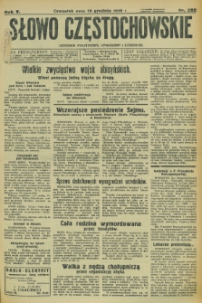 Słowo Częstochowskie : dziennik polityczny, społeczny i literacki. R.5, nr 292 (19 grudnia 1935)