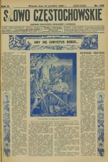 Słowo Częstochowskie : dziennik polityczny, społeczny i literacki. R.5, nr 296 (24 grudnia 1935)