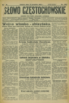 Słowo Częstochowskie : dziennik polityczny, społeczny i literacki. R.5, nr 297 (28 grudnia 1935)