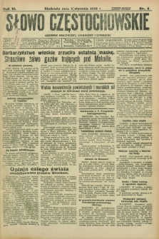 Słowo Częstochowskie : dziennik polityczny, społeczny i literacki. R.6, nr 4 (5 stycznia 1936)