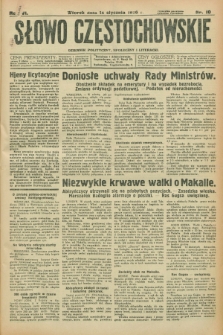 Słowo Częstochowskie : dziennik polityczny, społeczny i literacki. R.6, nr 10 (14 stycznia 1936)