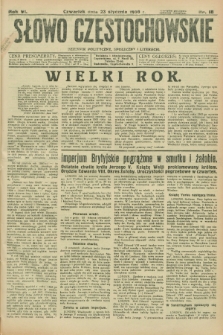 Słowo Częstochowskie : dziennik polityczny, społeczny i literacki. R.6, nr 18 (23 stycznia 1936)