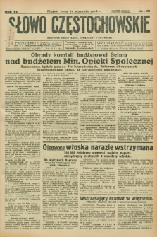 Słowo Częstochowskie : dziennik polityczny, społeczny i literacki. R.6, nr 19 (24 stycznia 1936)