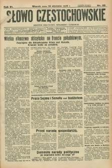 Słowo Częstochowskie : dziennik polityczny, społeczny i literacki. R.6, nr 22 (28 stycznia 1936)
