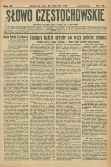 Słowo Częstochowskie : dziennik polityczny, społeczny i literacki. R.6, nr 24 (30 stycznia 1936)