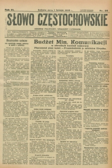 Słowo Częstochowskie : dziennik polityczny, społeczny i literacki. R.6, nr 26 (1 lutego 1936)