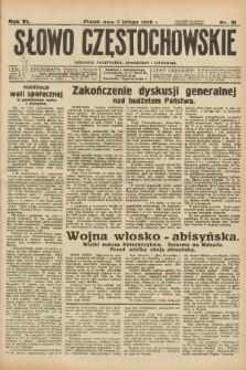 Słowo Częstochowskie : dziennik polityczny, społeczny i literacki. R.6, nr 31 (7 lutego 1936)