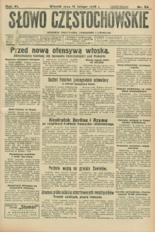 Słowo Częstochowskie : dziennik polityczny, społeczny i literacki. R.6, nr 34 (11 lutego 1936)