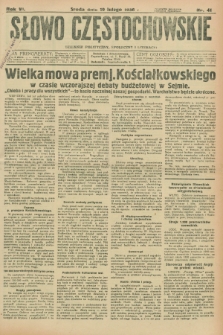 Słowo Częstochowskie : dziennik polityczny, społeczny i literacki. R.6, nr 41 (19 lutego 1936)