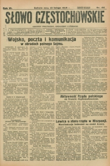 Słowo Częstochowskie : dziennik polityczny, społeczny i literacki. R.6, nr 44 (22 lutego 1936)