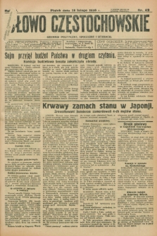 Słowo Częstochowskie : dziennik polityczny, społeczny i literacki. R.6, nr 49 (28 lutego 1936)