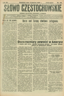 Słowo Częstochowskie : dziennik polityczny, społeczny i literacki. R.6, nr 69 (22 marca 1936)