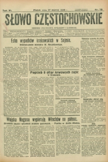 Słowo Częstochowskie : dziennik polityczny, społeczny i literacki. R.6, nr 73 (27 marca 1936)