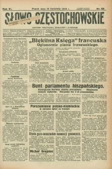 Słowo Częstochowskie : dziennik polityczny, społeczny i literacki. R.6, nr 85 (10 kwietnia 1936)