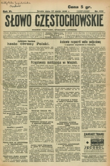 Słowo Częstochowskie : dziennik polityczny, społeczny i literacki. R.6, nr 122 (27 maja 1936)