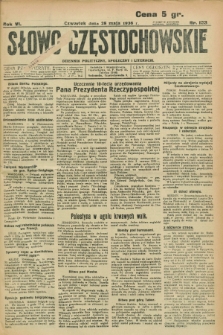 Słowo Częstochowskie : dziennik polityczny, społeczny i literacki. R.6, nr 123 (28 maja 1936)
