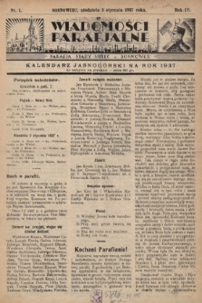 Wiadomości Parafjalne : dodatek do tygodników „Niedziela” i „Przewodnika Katolickiego”. 1937, nr 1