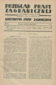Przegląd Prasy Zagranicznej : codzienny biuletyn Wydziału Prasowego Ministerstwa Spraw Zagranicznych. R.4, nr 2 (3 stycznia 1929)