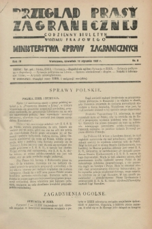 Przegląd Prasy Zagranicznej : codzienny biuletyn Wydziału Prasowego Ministerstwa Spraw Zagranicznych. R.4, nr 8 (10 stycznia 1929)