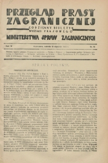 Przegląd Prasy Zagranicznej : codzienny biuletyn Wydziału Prasowego Ministerstwa Spraw Zagranicznych. R.4, nr 10 (12 stycznia 1929)