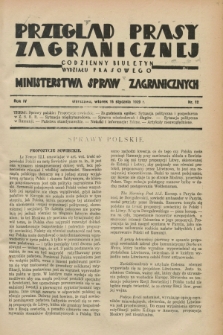 Przegląd Prasy Zagranicznej : codzienny biuletyn Wydziału Prasowego Ministerstwa Spraw Zagranicznych. R.4, nr 12 (15 stycznia 1929)