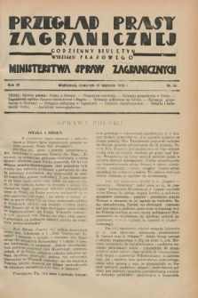 Przegląd Prasy Zagranicznej : codzienny biuletyn Wydziału Prasowego Ministerstwa Spraw Zagranicznych. R.4, nr 14 (17 stycznia 1929)