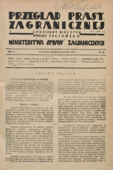 Przegląd Prasy Zagranicznej : codzienny biuletyn Wydziału Prasowego Ministerstwa Spraw Zagranicznych. R.4, nr 18 (22 stycznia 1929)