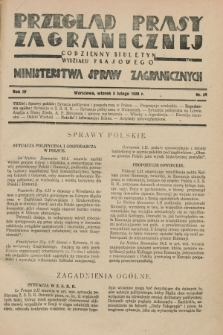 Przegląd Prasy Zagranicznej : codzienny biuletyn Wydziału Prasowego Ministerstwa Spraw Zagranicznych. R.4, nr 29 (5 lutego 1929)
