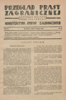 Przegląd Prasy Zagranicznej : codzienny biuletyn Wydziału Prasowego Ministerstwa Spraw Zagranicznych. R.4, nr 36 (13 lutego 1929)