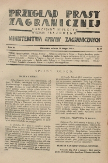 Przegląd Prasy Zagranicznej : codzienny biuletyn Wydziału Prasowego Ministerstwa Spraw Zagranicznych. R.4, nr 41 (19 lutego 1929)