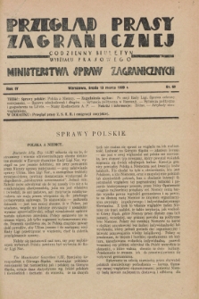 Przegląd Prasy Zagranicznej : codzienny biuletyn Wydziału Prasowego Ministerstwa Spraw Zagranicznych. R.4, nr 60 (13 marca 1929)
