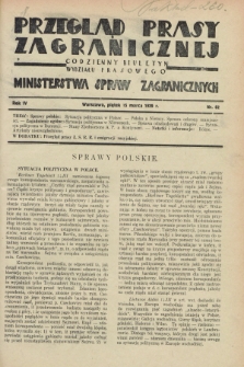 Przegląd Prasy Zagranicznej : codzienny biuletyn Wydziału Prasowego Ministerstwa Spraw Zagranicznych. R.4, nr 62 (15 marca 1929)