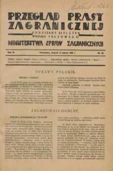 Przegląd Prasy Zagranicznej : codzienny biuletyn Wydziału Prasowego Ministerstwa Spraw Zagranicznych. R.4, nr 65 (19 marca 1929)