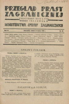 Przegląd Prasy Zagranicznej : codzienny biuletyn Wydziału Prasowego Ministerstwa Spraw Zagranicznych. R.4, nr 69 (23 marca 1929)