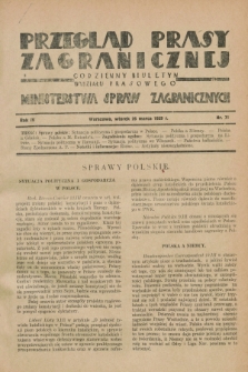 Przegląd Prasy Zagranicznej : codzienny biuletyn Wydziału Prasowego Ministerstwa Spraw Zagranicznych. R.4, nr 71 (26 marca 1929)
