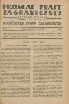 Przegląd Prasy Zagranicznej : codzienny biuletyn Wydziału Prasowego Ministerstwa Spraw Zagranicznych. R.4, nr 87 (16 kwietnia 1929)