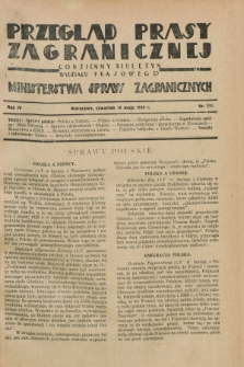 Przegląd Prasy Zagranicznej : codzienny biuletyn Wydziału Prasowego Ministerstwa Spraw Zagranicznych. R.4, nr 111 (16 maja 1929)