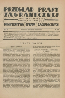 Przegląd Prasy Zagranicznej : codzienny biuletyn Wydziału Prasowego Ministerstwa Spraw Zagranicznych. R.4, nr 116 (23 maja 1929)