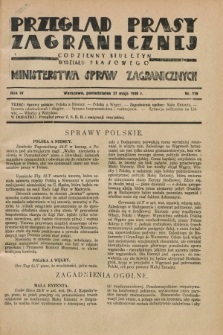 Przegląd Prasy Zagranicznej : codzienny biuletyn Wydziału Prasowego Ministerstwa Spraw Zagranicznych. R.4, nr 119 (27 maja 1929)