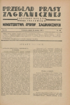 Przegląd Prasy Zagranicznej : codzienny biuletyn Wydziału Prasowego Ministerstwa Spraw Zagranicznych. R.4, nr 146 (28 czerwca 1929)