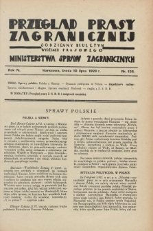Przegląd Prasy Zagranicznej : codzienny biuletyn Wydziału Prasowego Ministerstwa Spraw Zagranicznych. R.4, nr 155 (10 lipca 1929)