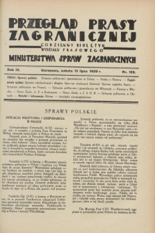 Przegląd Prasy Zagranicznej : codzienny biuletyn Wydziału Prasowego Ministerstwa Spraw Zagranicznych. R.4, nr 158 (13 lipca 1929)