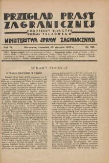 Przegląd Prasy Zagranicznej : codzienny biuletyn Wydziału Prasowego Ministerstwa Spraw Zagranicznych. R.4, nr 191 (22 sierpnia 1929)